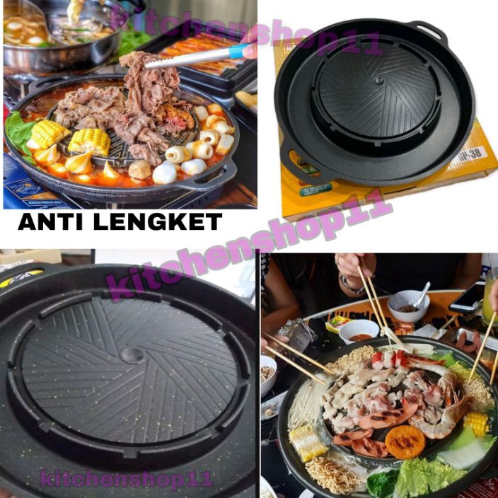 Terlaris PROMO panggangan bbq grill plate  FREE KOMPOR / bulgogi pan 2 in 1 mookata / Korean Yakinik