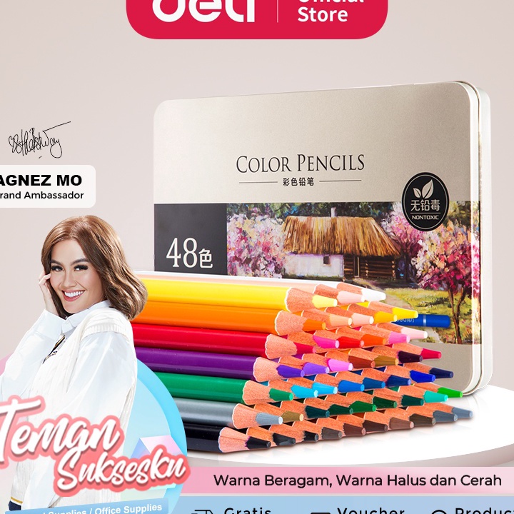 

[AS☑/L◆) Deli High-grade Oil Pencil Color Pensil Warna Minyak 48/72 Warna 6567 6568- berrkualitas..!