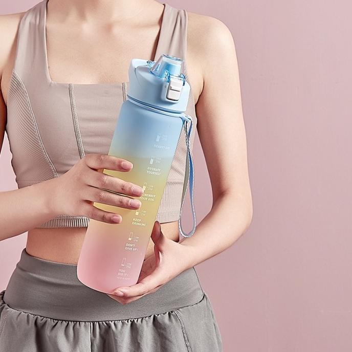 <<<<<] Botol Minum 1 Liter Botol Minum Gradasi Sport Tumblr Bottle Motivasi b