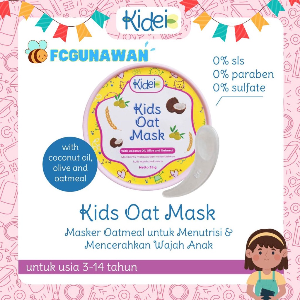 KIDEI Kids Oat Mask / Face Mask Kids / Masker Wajah Anak