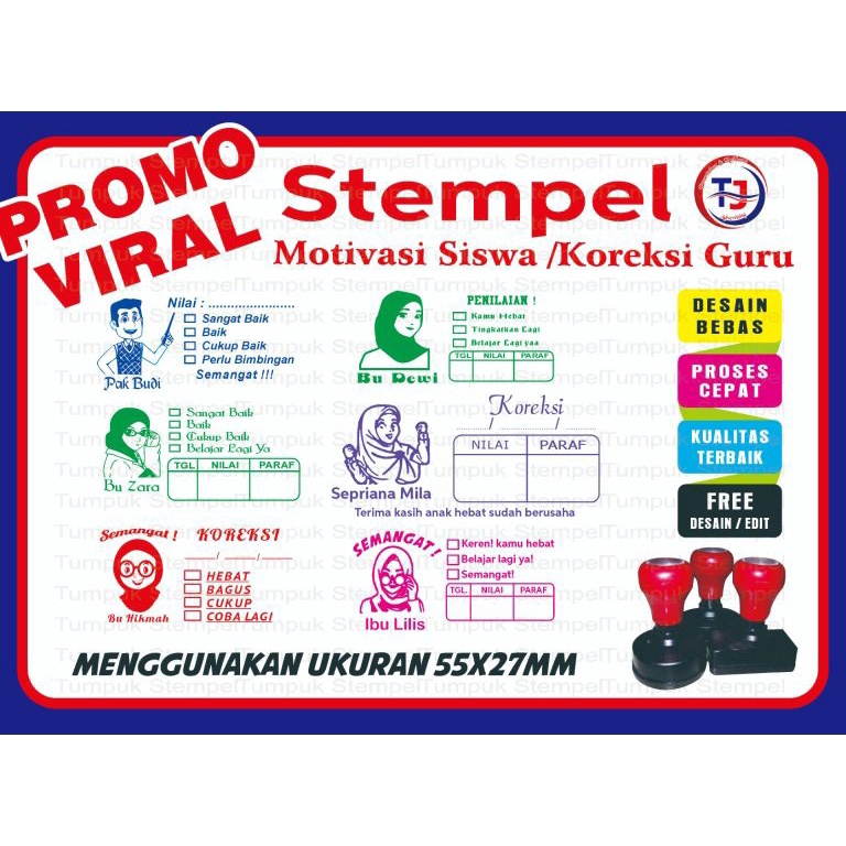 

UZ53 (Promo Murah) stempel reward murid/penilaian guru/costum stempel Terkini -⌒