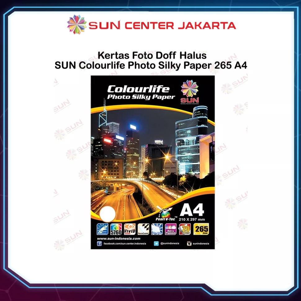 

MALL Kertas Foto Silky Doff A4 - SUN Colourlife Silky Photo Paper A4