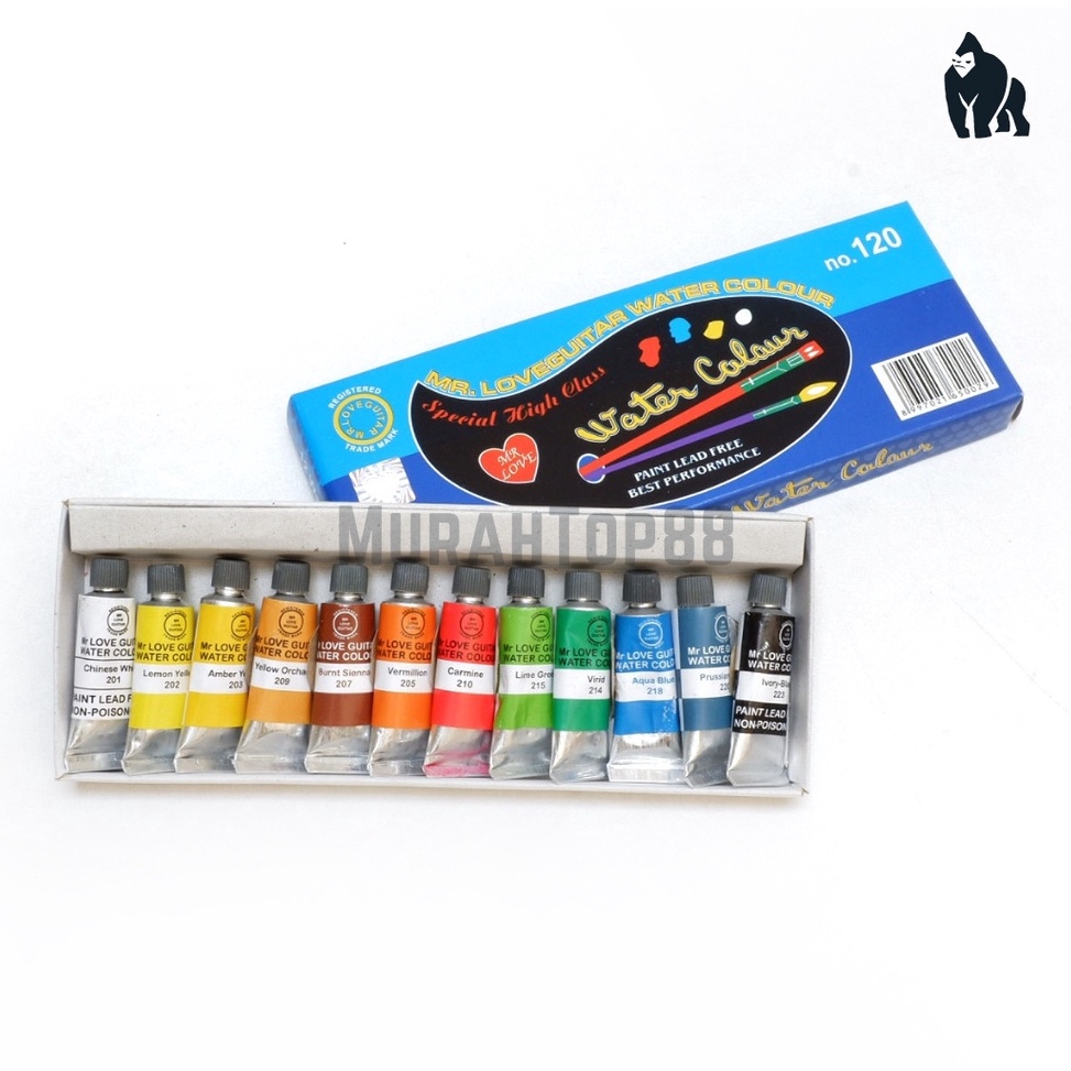 

77 Cat Air Guitar No. 120 Besar / Cat Lukis Mr. Loveguitar 12 Warna Water Colour ➶Paling Popular