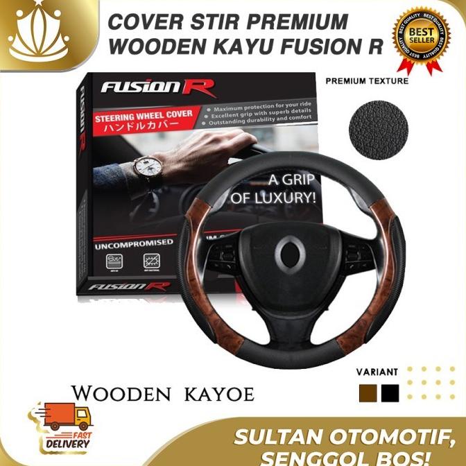 INNOVA ZENIX Cover Sarung Stir Setir Mobil WOODEN KAYU Kulit FUSION R
