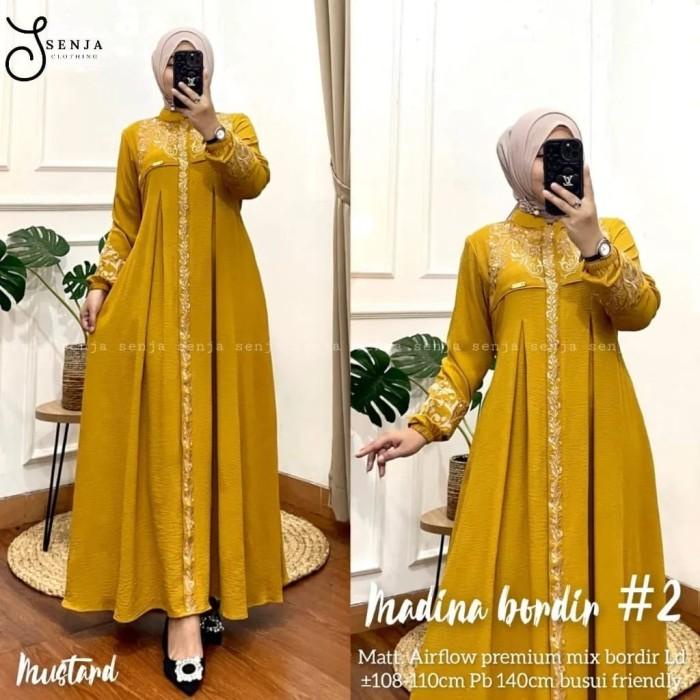 TERLARIS - MADINA BORDIR+GAMIS CRINKLE BORDIR PREMIUM/BAJU GAMIS CRINKLE AIRFLOW