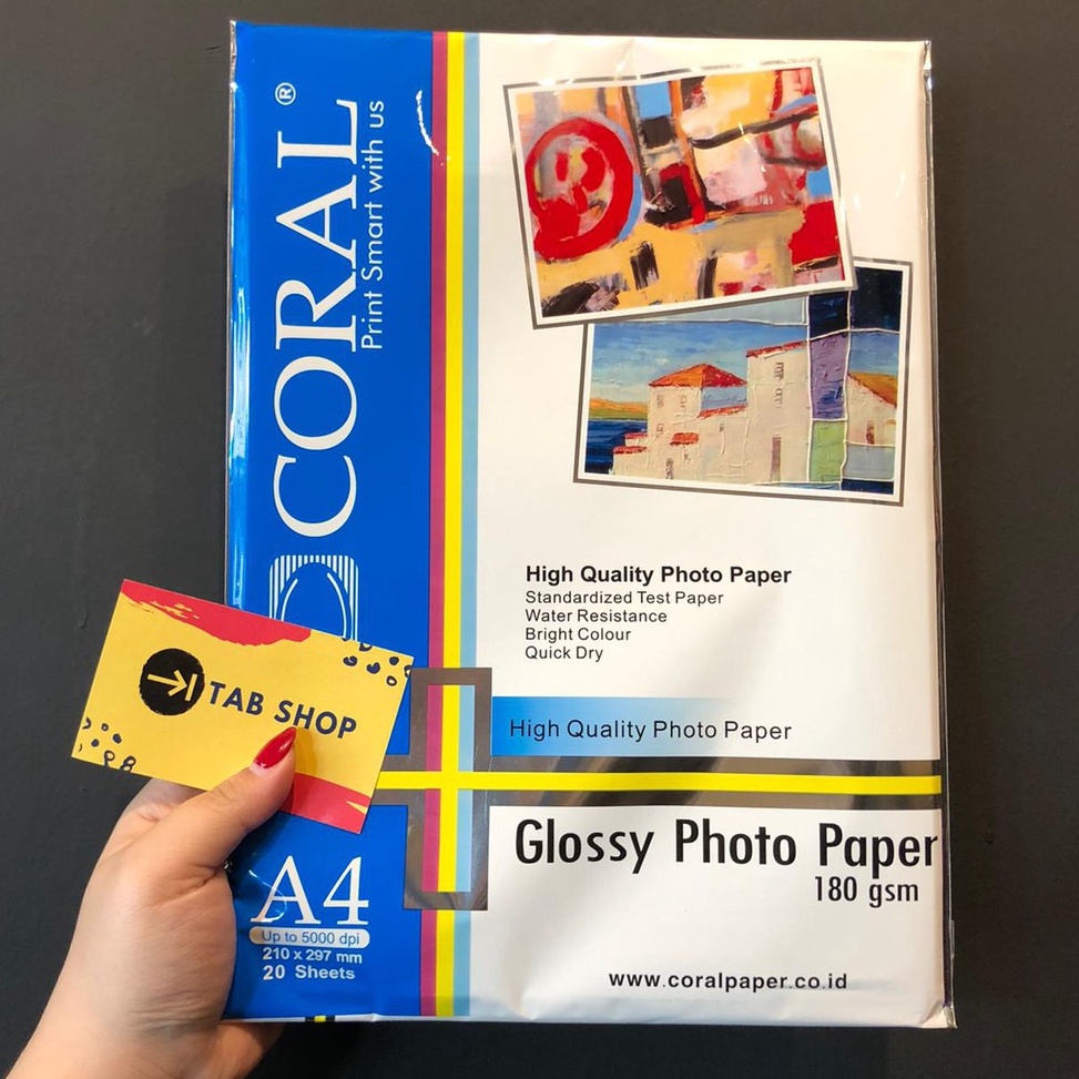 

Banyak Stok TAB SHOP - CORAL GLOSSY PHOTO PAPER 180 GSM A4 20 SHEETS - CORAL KERTAS FOTO GLOSY 180 GSM A4 20 SHEETS IP0