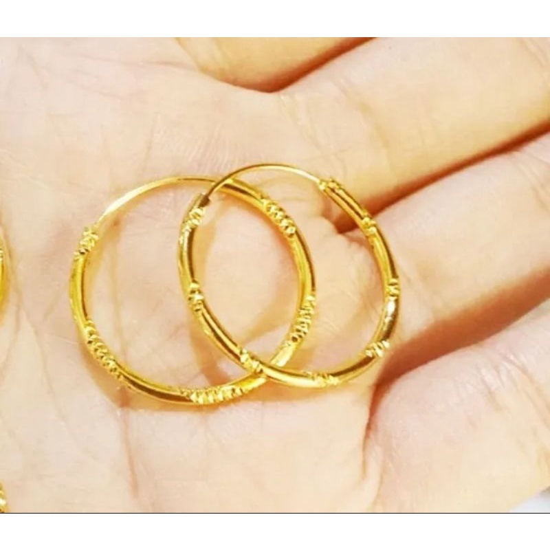 Anting gipsi perhiasan wanita titanium gold anti karat