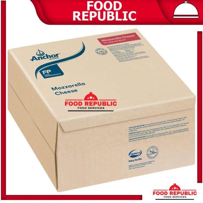 

jen Keju Mozarella / Mozzarella Cheese Anchor 10 KG Import New Zealand