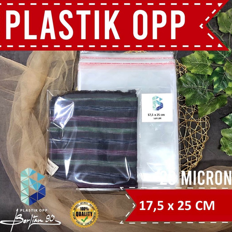 

Ayo Dapatkan PLASTIK OPP 17,5 X 25 CM 20 MIC isi 100 pcs / PLASTIK BUKU / PLASTIK UNDANGAN / PLASTIK JILBAB Trendy