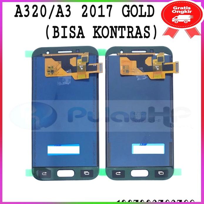Lcd Touchscreen Amsung A320 A3 2017 Gold Aaa Bisa Kontras