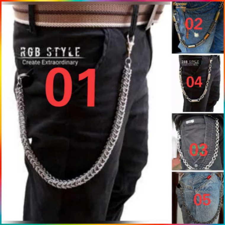 Laris LagiCc1C6 Rantai Dompet Pria Baja titanium Style Anti Karat Tali Pengaman Dompet Pria (Garansi