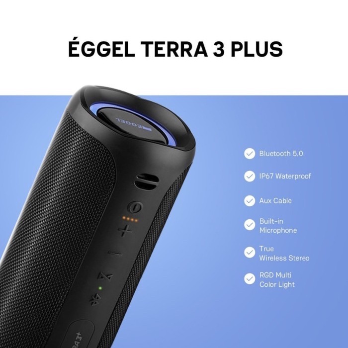 Terlaris Eggel Terra 3 Plus Bluetooth Speaker Rgb Light Waterproof Terra Iii