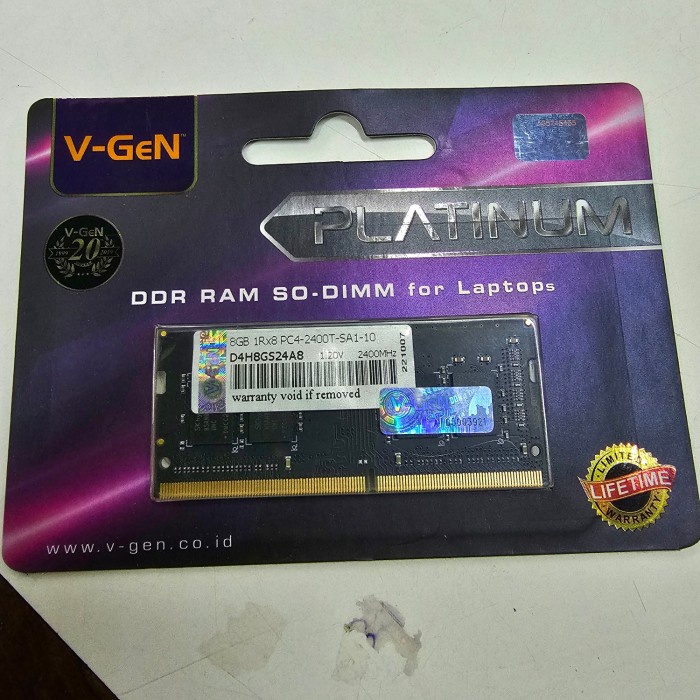 Sodim DDR4 8 GB Platinum 2400T merek VGEN