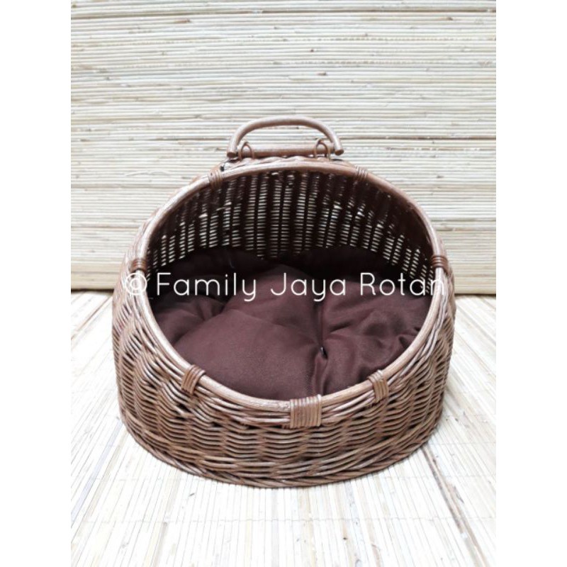 Rumah Kucing Rotan Helm/Rumah Anjing Kelinci/Rumah Pets Rotan