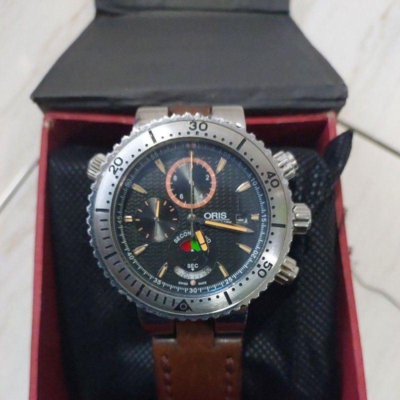 jam tangan chronograph Oris big size preloved second bekas