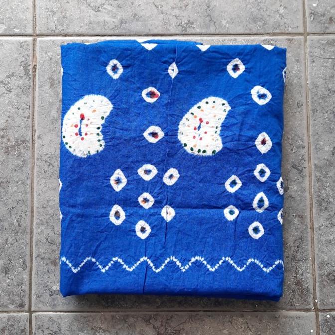 Kain Jumputan Dian Sastro Warna Biru Elektrik Handmade Solo