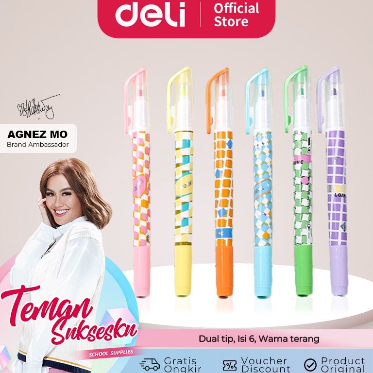 

5.5 BRANDS FESTIVAL Deli Penanda / Highlighter Dual Tip Isi 6 S13X
