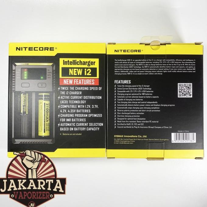 Nitecore i2 Charger Battery 18650 / Baterai / Batre Vape Vapor