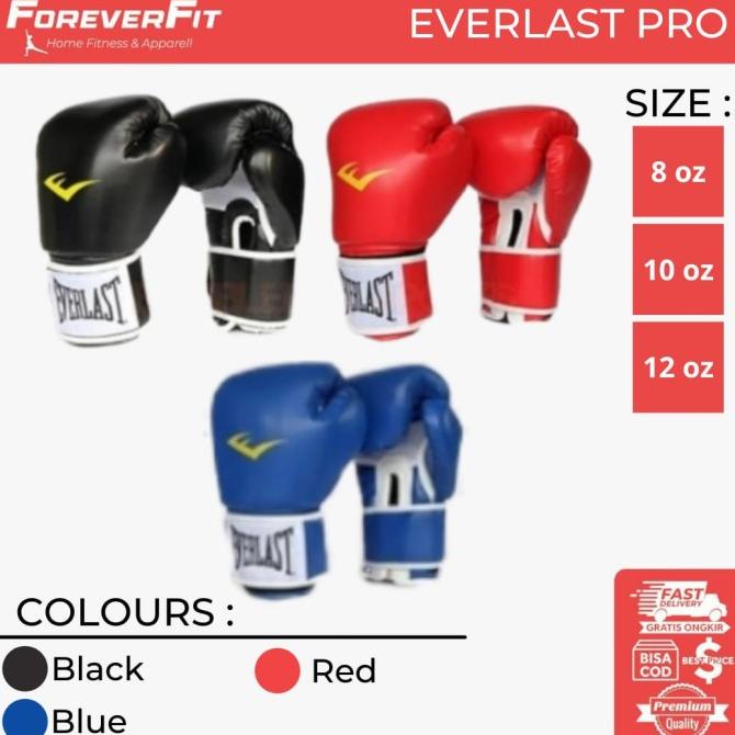 Sarung Tinju Boxing Muaythai Everlast Pro Training Boxing Gloves