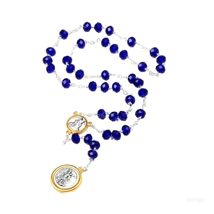 KAPLET DOA ST MIKAEL KRISTAL 8MM ITALY DEVOSI KATOLIK ST MICHAEL