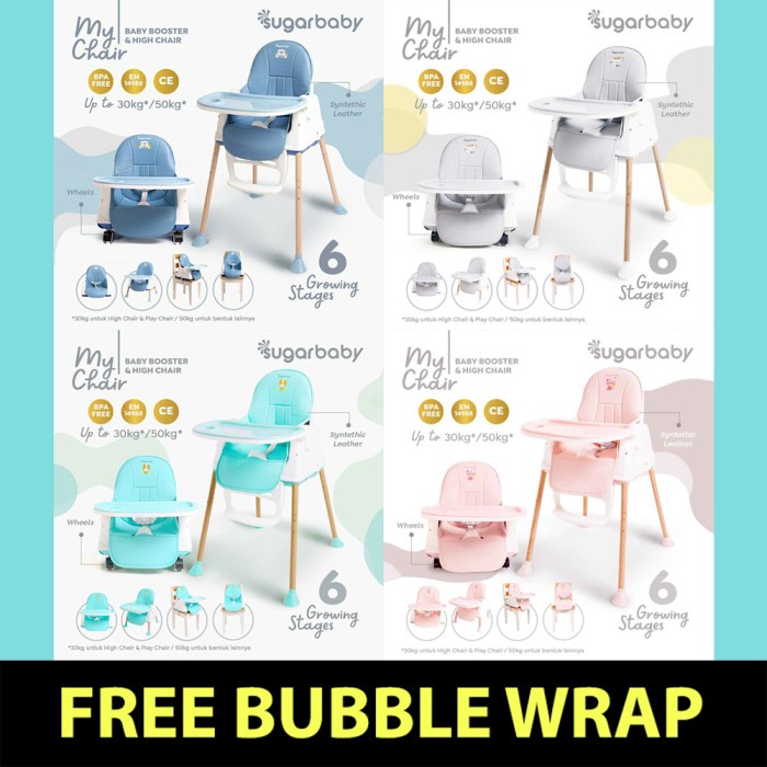Terlaris Sugar Baby My Chair Booster Seat & High Chair 6 Stage Kursi Makan Bayi