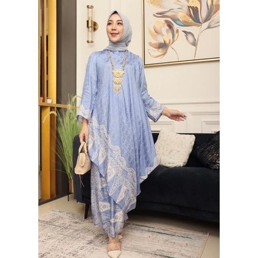 Setelan Pakaian Batik Wanita Atasan Set Rok Batik Viscose Modern Jumbo