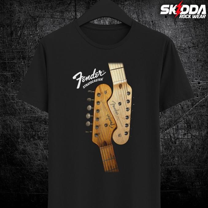 KAOS GITAR FENDER 04 - SKIDDA ROCK WEAR - PREMIUM NSA - HITAM - S-XL