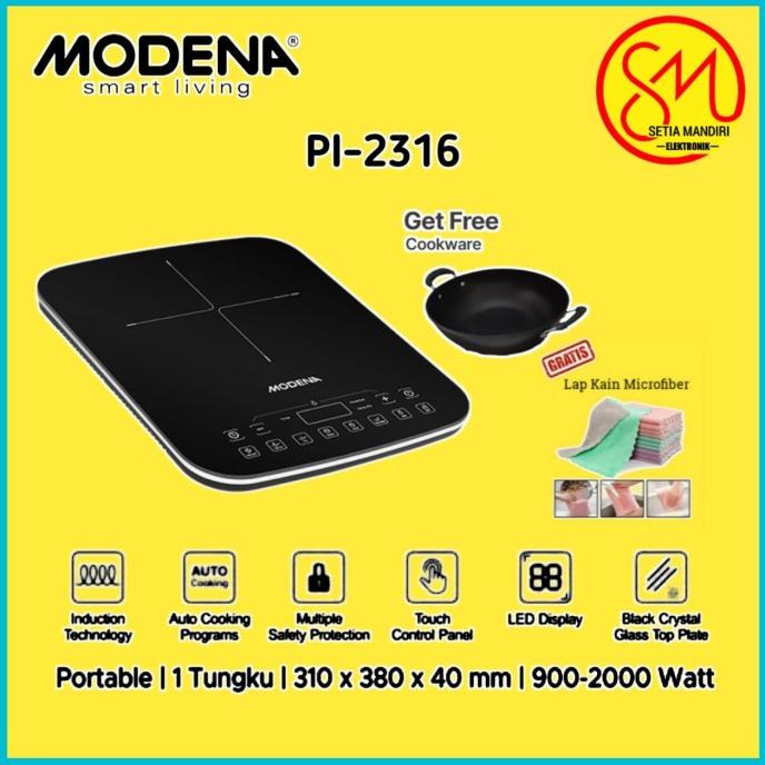 MODENA PI2316 Kompor Listrik Induksi Portable 1 Tungku ESENTE PI 2316