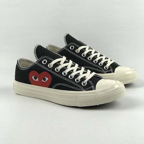 SALE Sepatu Sneakers Wanita Converse 70s Low Cdg Play Original 100% Black