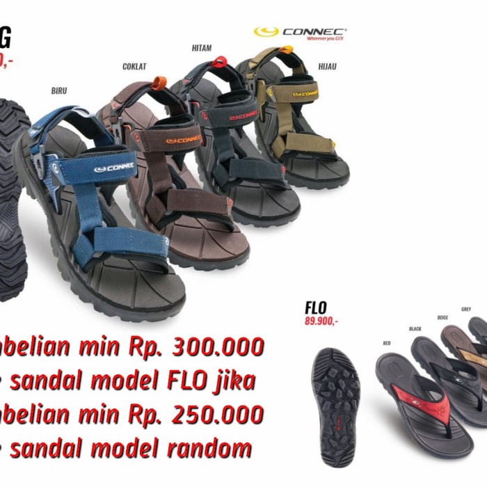 Sandal gunung Connec pria model DIENG sendal gunung Connec for men
