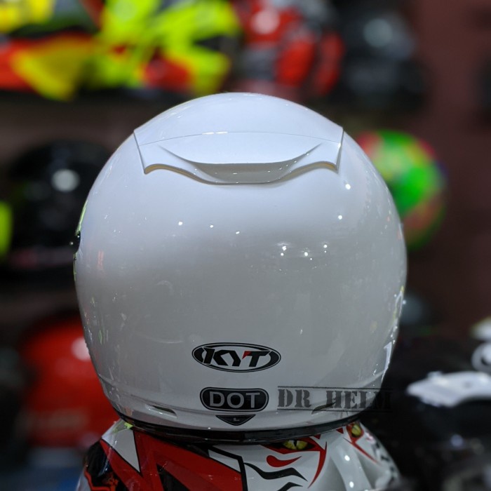HELM KYT DJ MARU MAXI SOLID WHITE DOUBLE VISOR half face