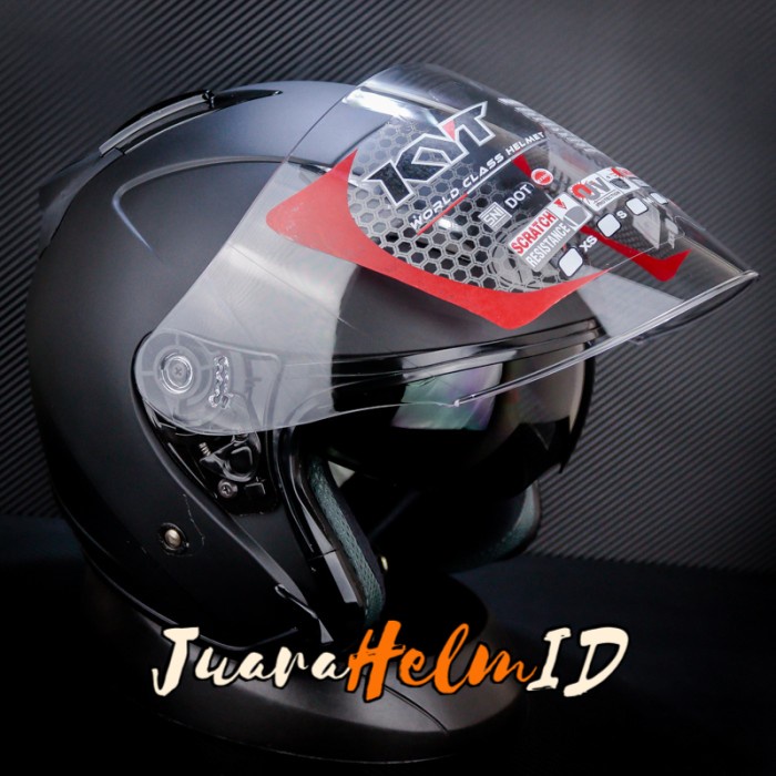 Kyt Helm Galaxy Slide Flat R Visor / Black Doff / Double Visor