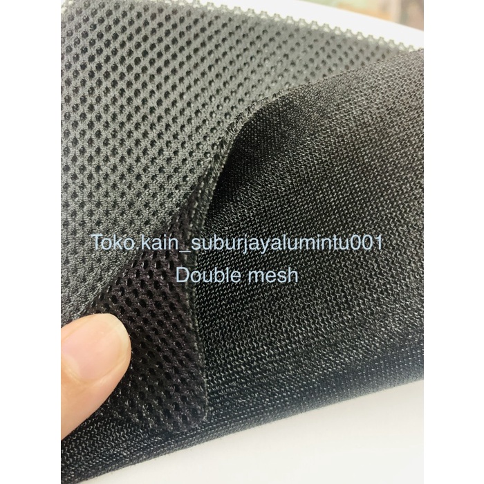 bahan kain jala dobel mes double mesh hitam jala MESH sandwich