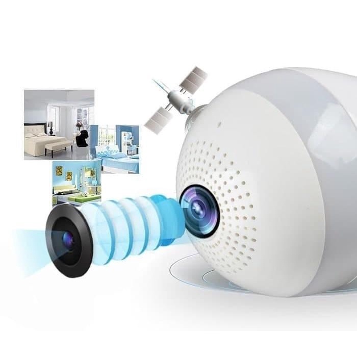 Ip Camera Cctv Bulb Wifi Panoramic V380 Lampu Bohlam Vr Spy Cam Owlcam