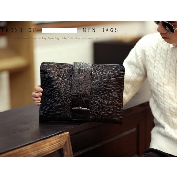 Clutch Handbag Hand Bag Tas Pria Kulit - Buaya Keren