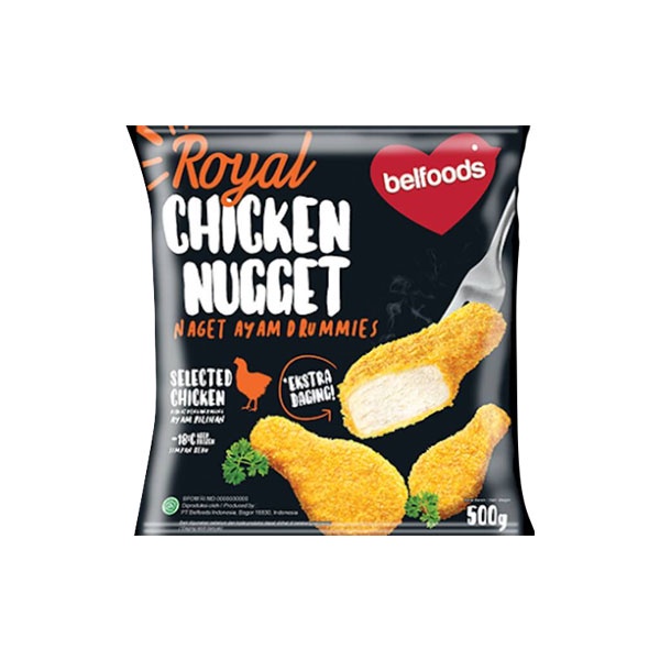 Promo Harga Belfoods Royal Nugget Chicken Nugget Drummies 500 gr - Shopee