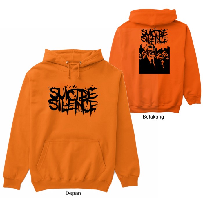 jaket pria Jaket Hoodie Band Suicide Silence - Pria Wanita Custom Distro Polos - Orange, M(L2I0) jak