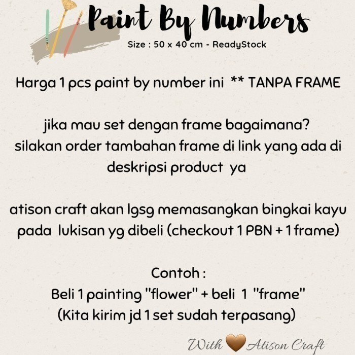 TERBARU DIY Lukisan Paint by Numbers Kit 50 x 40 cm - VANGOGH Starry Night