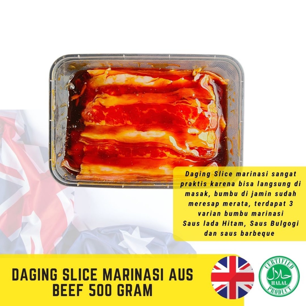 

MARINASI Yoshinoya Beef Slice Daging Sapi Marinasi Frozen HALAL