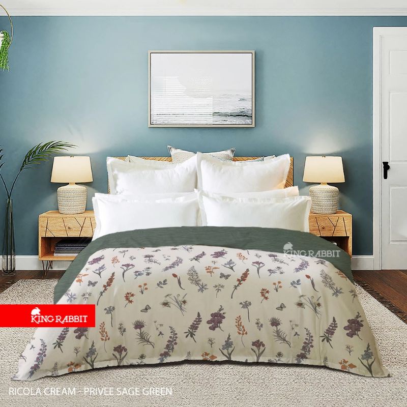 King Rabbit Reserve Bed Cover Single Motif Ricola Cream