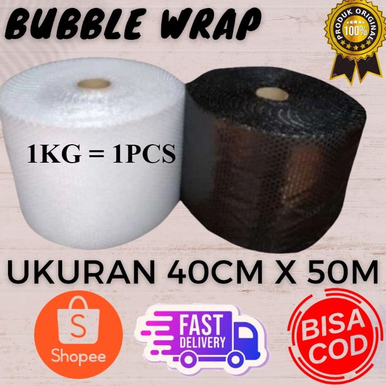 

Pesan cepat4a4Zo Bubble Wrap 40cm x 50meter | Packing Online Shop | Plastik Bubble | Pelindung Kemasan | Pelindung Paket | Bubblewrap