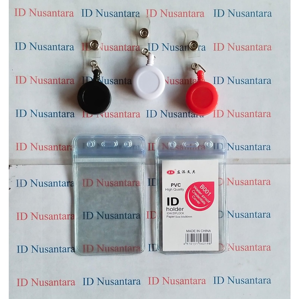 Paket ID Card Zipper 6,5x9CM + Yoyo ID Card Plastik Beragam Warna Isi (10pcs)