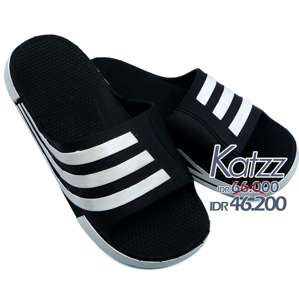 [9CK68] Katzz - Sandal Slip On Anak Tanggung Dewasa / Sandal Pria Warna Hitam Uk 30-43 / Sandal Pria