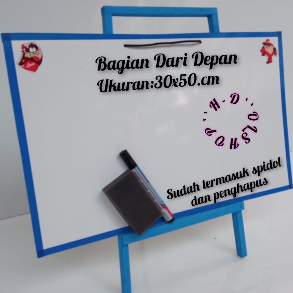 

Terlaris papan tulis anak white board dengan penyangga karakter ukuran 30x50