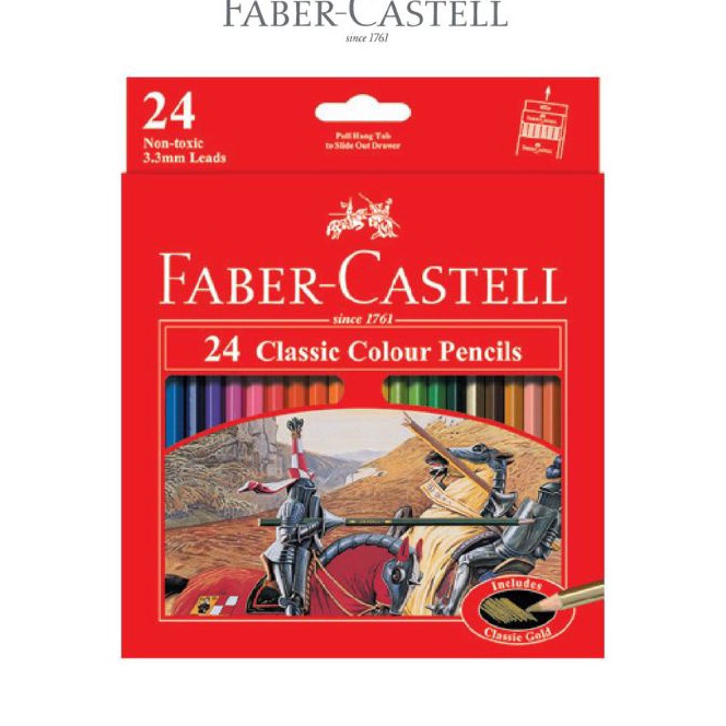 

(ZB✓.0◆) Pensil warna Faber Castell 24 warna classic panjang ( 1set/24wrn )paasti.dikirim!