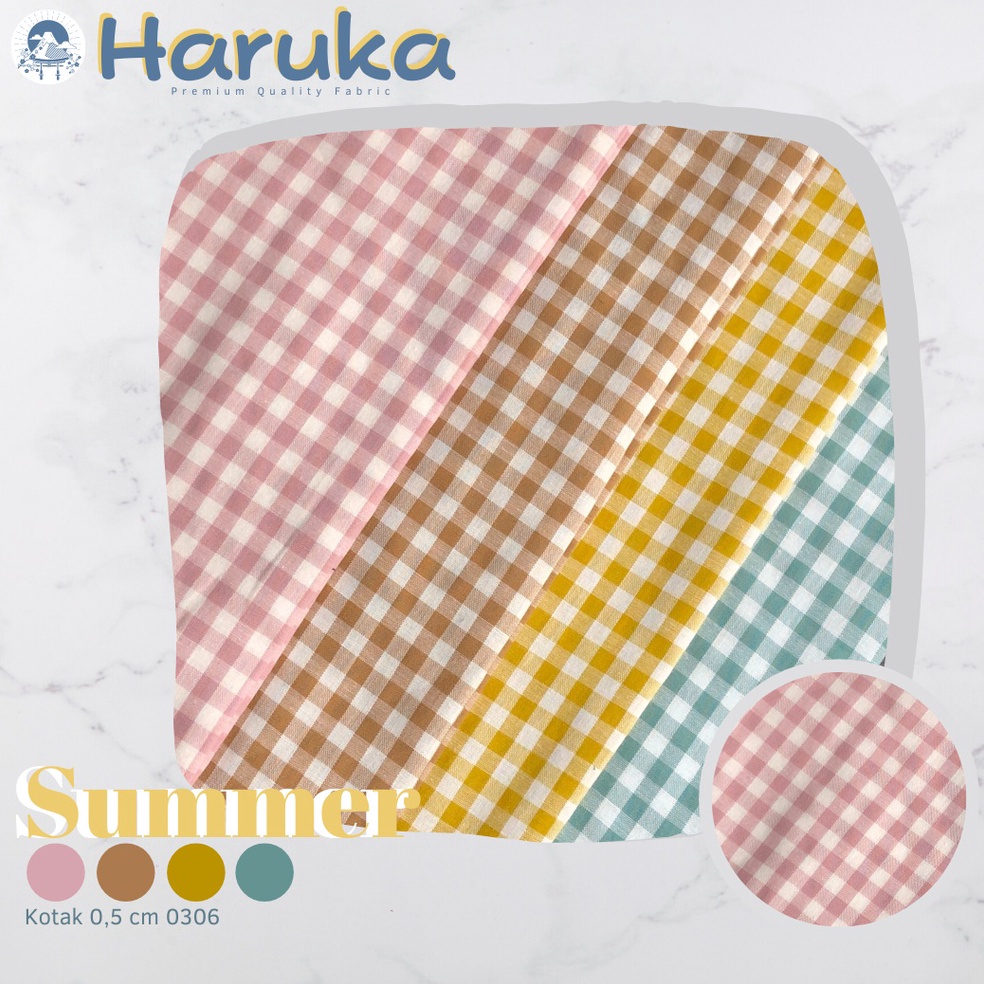 Bestseller?? KAIN KATUN HARUKA 0306  BY SJA TEXTILE ( MOTIF KOTAK 0,5 CM ) GROSIR KAIN MURAH PREMIUM