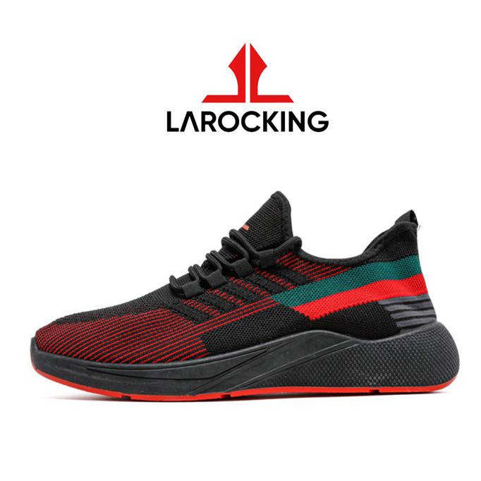 Larocking - Vortex Hitam Merah | Sepatu Sneakers Running Gym Shoes