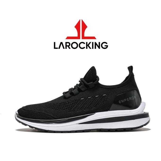 Larocking - Emperor Hitam Polos | Sepatu Sneakers Running Gym Shoes