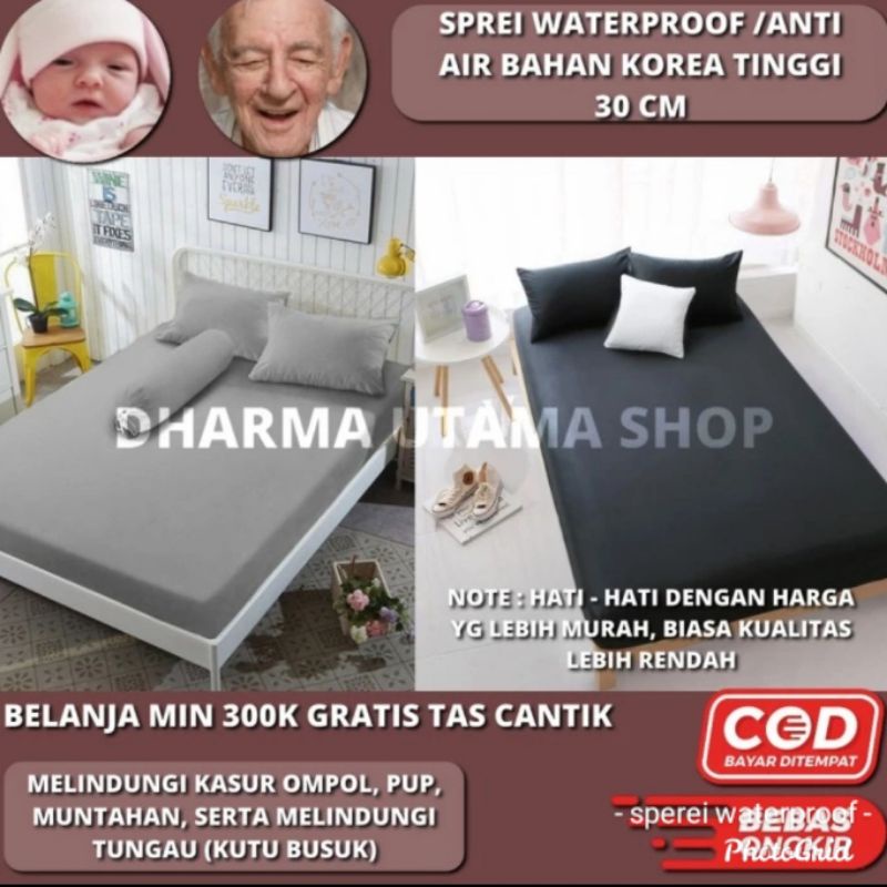 Sarung Sprei Waterproof Korea UK 150x200x30