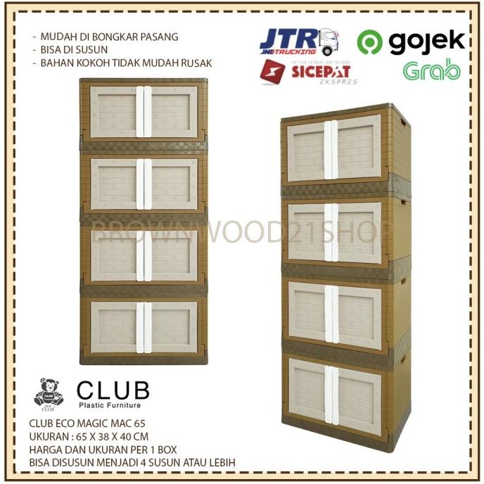LEMARI PAKAIAN PLASTIK CLUB ECOMAGIC CABINET MAC 65/ BOX PENYIMPANAN LARASSAFITRI6